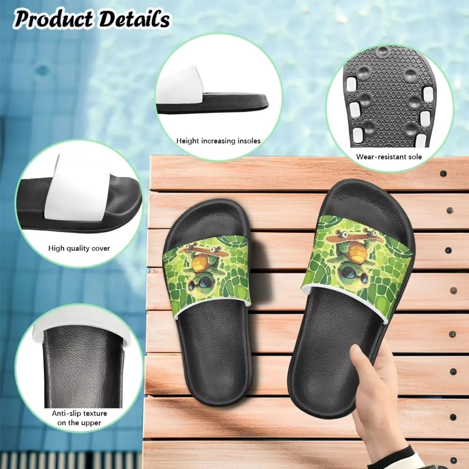 Boys Girls Slip On Slippers Cartoon Open Toe Design Comfortable Living Room Sandals for Beach Days Funny