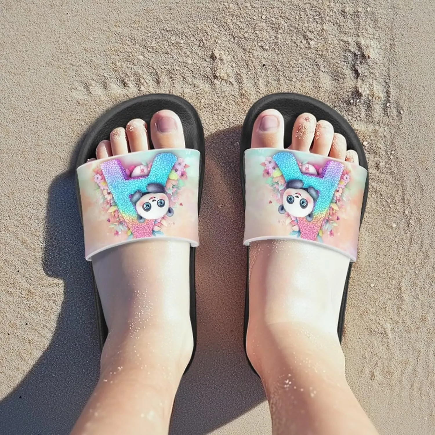 Boys Slip On Sandals Kids Slides Unisex Slides Boys Comfortable Slippers Non-slip Shower Shoes House Fashion Thick for Indoor & Outdoor Gifts