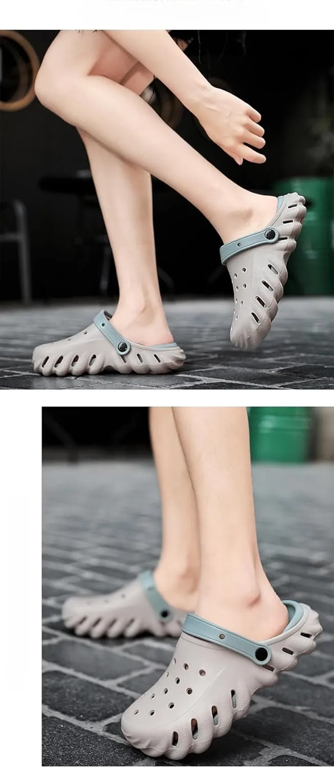 Breathable Hollow Design Men's Garden Clogs - Comfortable Slip-On Couple Beach Shoes Anti-Slip