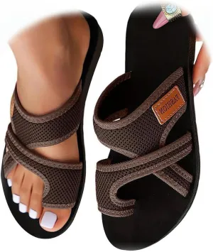 Breathable Mesh Slide Sandals For Women,Breathable Mesh Flip Flops，Arch Support Comfortable Beach Sandals