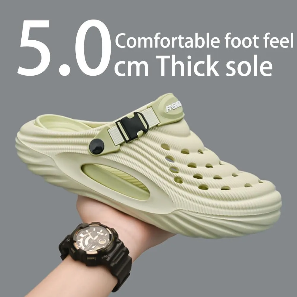 Breathable Slip-On Sandals for Men, Mens Non-Slip Waterproof Thick-Soled Beach Shoes, Summer Casual on Shoes Quick-Dry Slippers