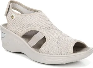 Bzees Women's DREAM Sandal, Beige sheer fishnet, 10 W US