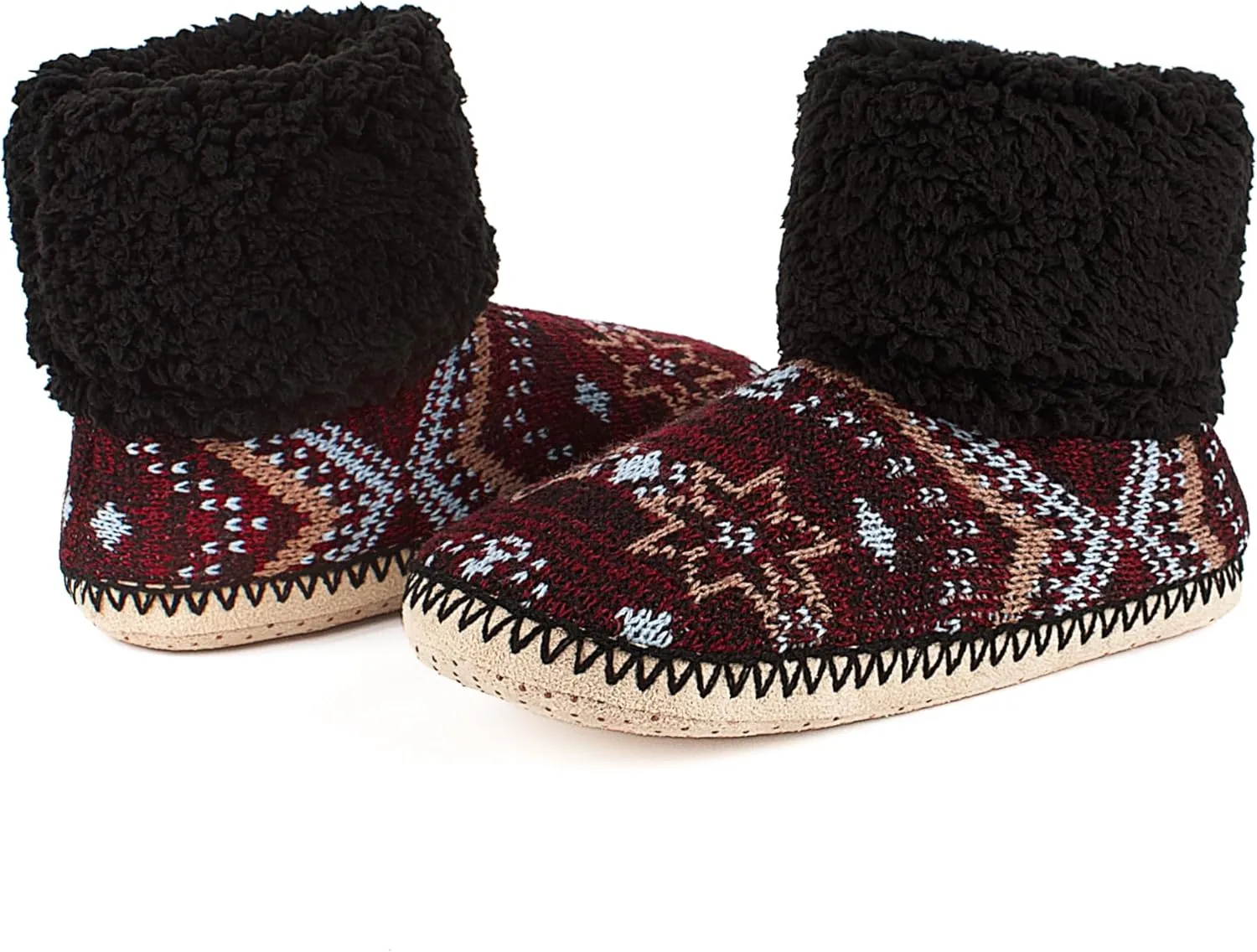Cable Knit House Slippers for Women Indoor, Sherpa Fleece Lined Soft Loafer Shoes, Winter Warm Fluffy Bedroom Fuzzy Socks Non-slip Grippers, Cozy Gifts Unique
