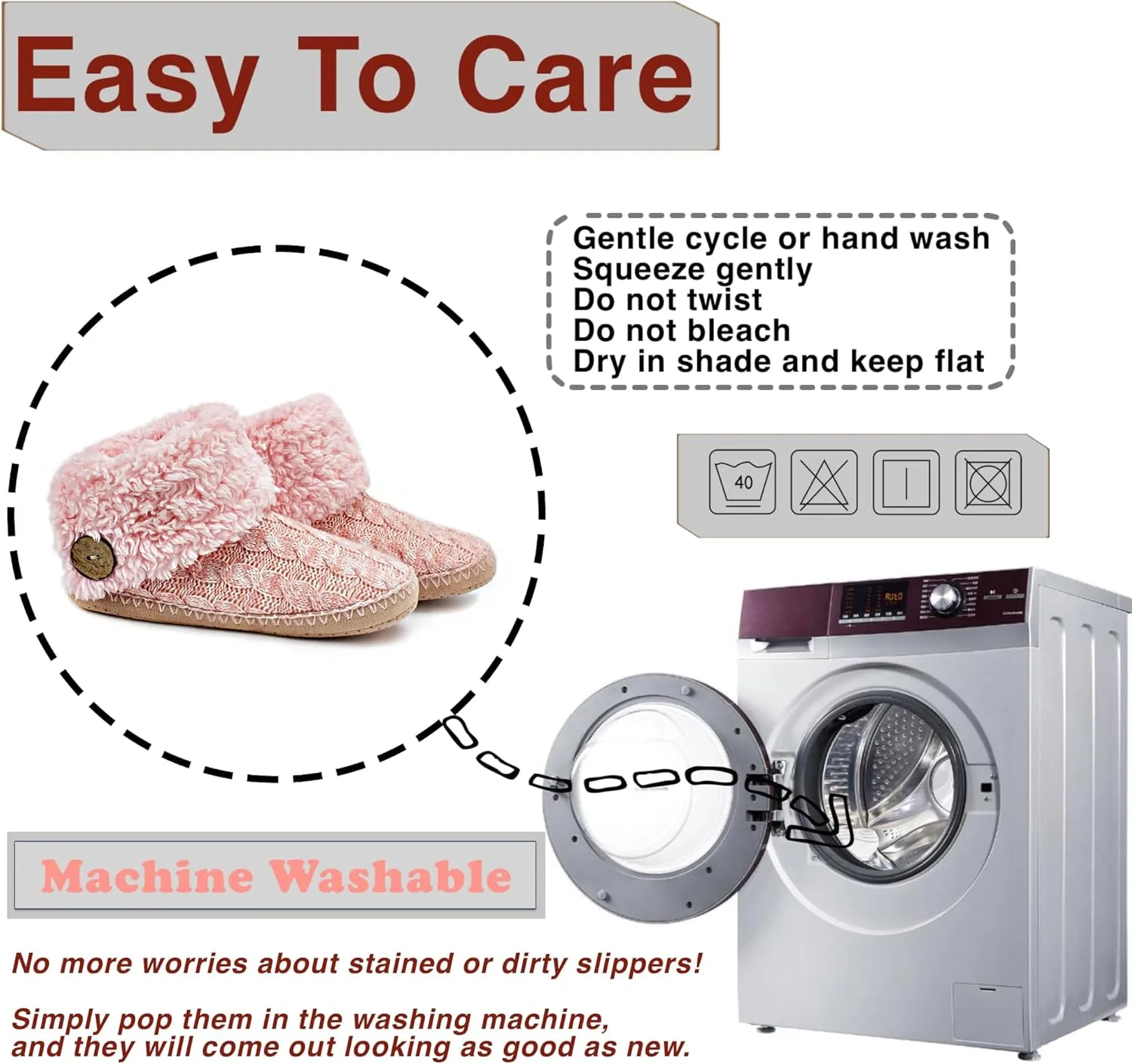 Cable Knit House Slippers for Women Indoor, Sherpa Fleece Lined Soft Loafer Shoes, Winter Warm Fluffy Bedroom Fuzzy Socks Non-slip Grippers, Cozy Gifts Unique