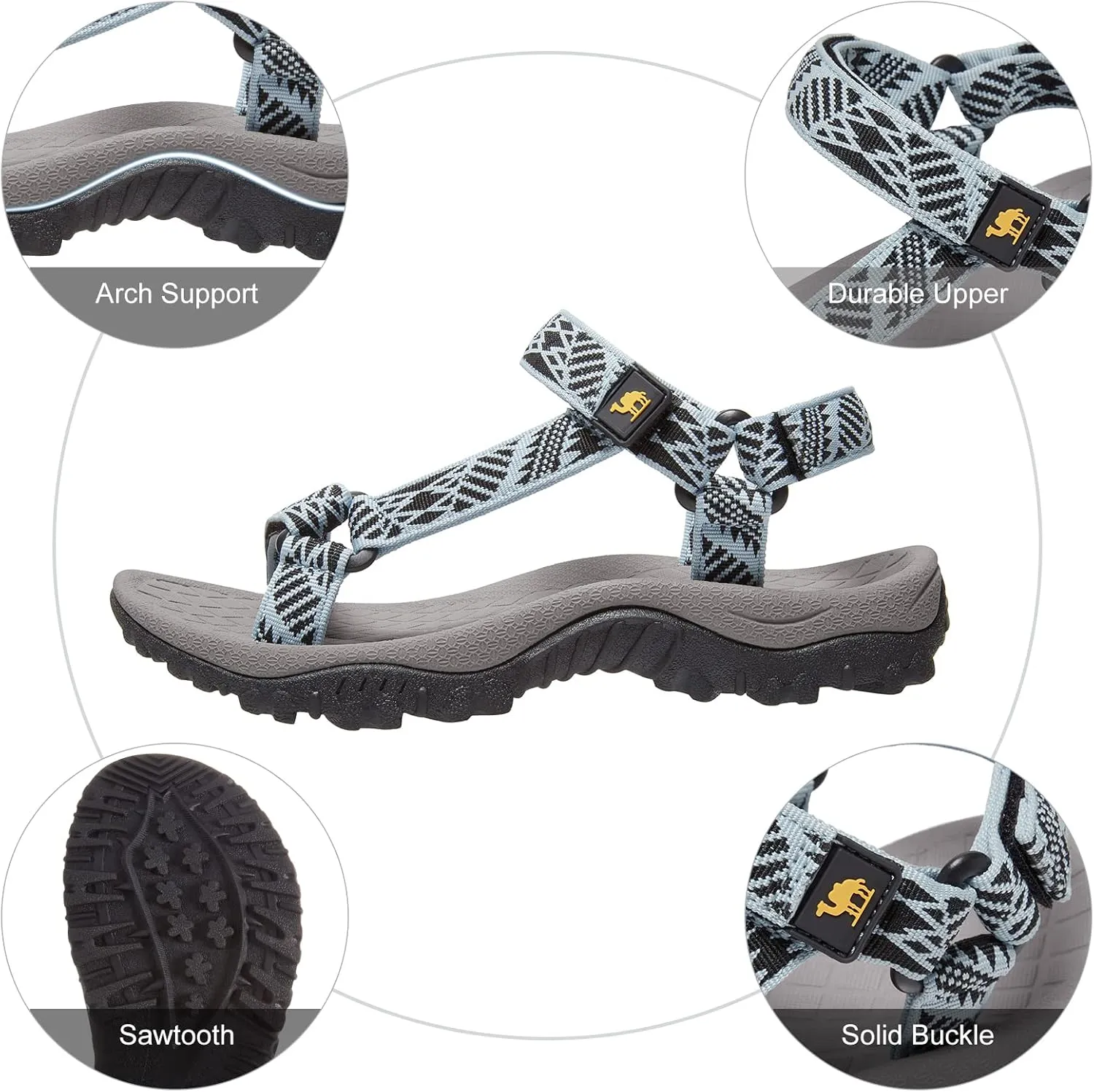 CAMEL CROWN Hiking Sport Sandals for Women Anti-skidding Water Sandals Comfortable Athletic Sandals for Outdoor Wading Beach