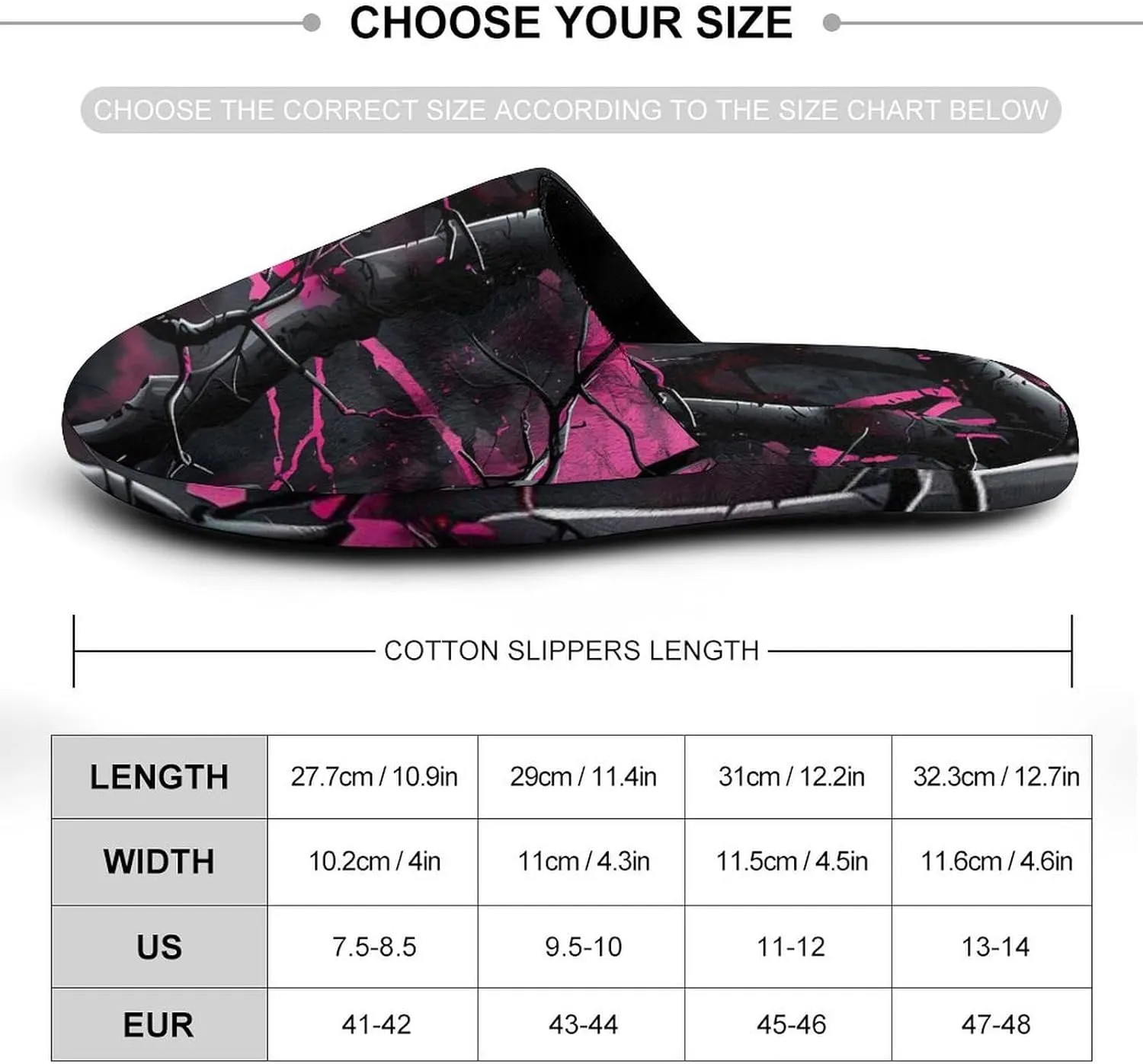 Camouflage Purple Hunting Warm Mens Slippers Winter Slip On Breathable Lightweight House Shoes Washable Indoor