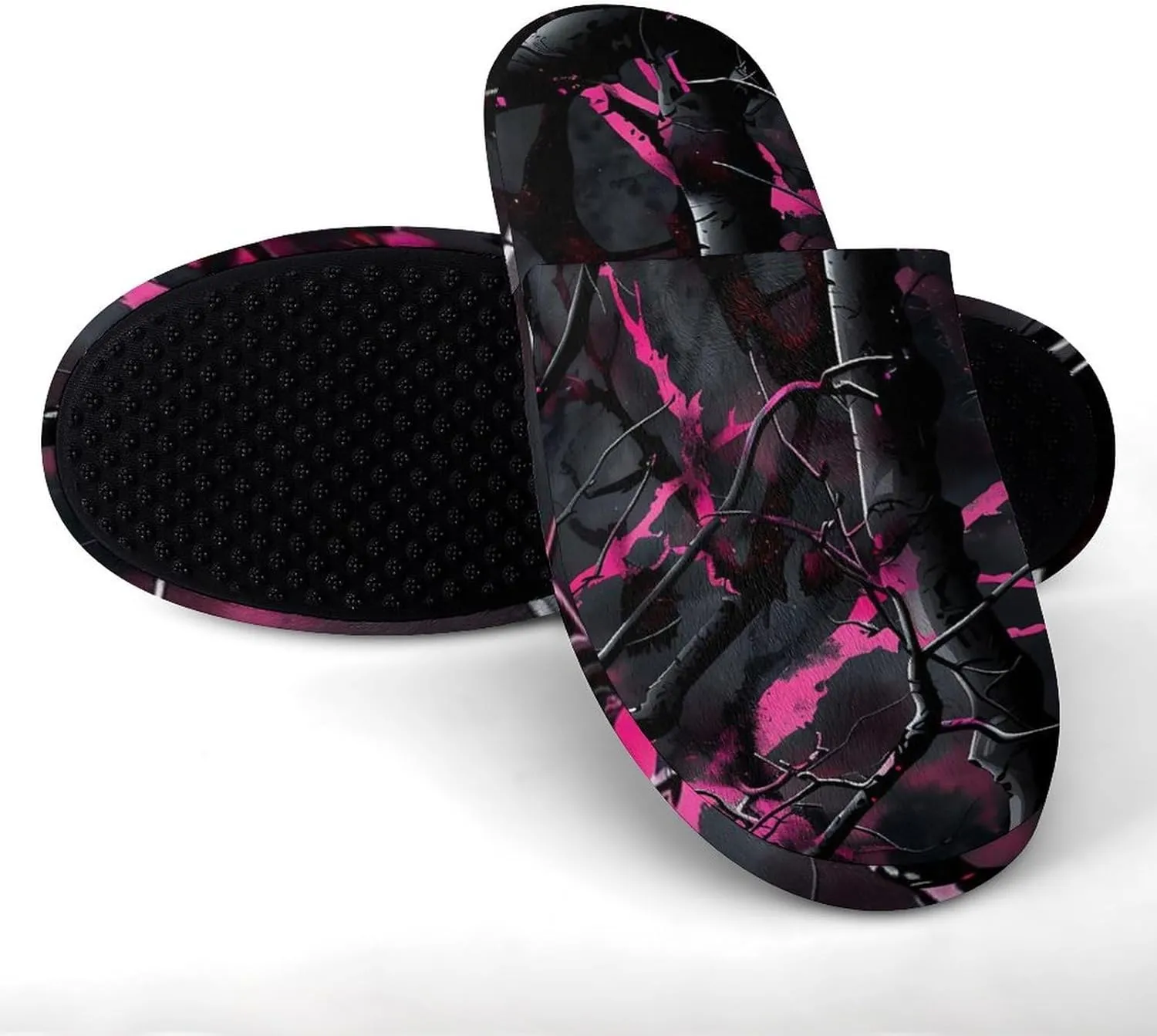 Camouflage Purple Hunting Warm Mens Slippers Winter Slip On Breathable Lightweight House Shoes Washable Indoor
