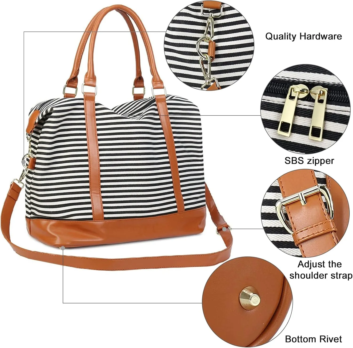 CAMTOP Women Ladies Travel Bag Canvas Weekend Overnight Carry On Luggage Bags