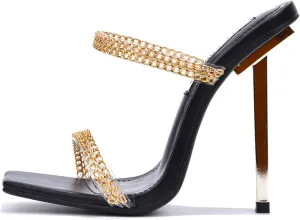 Cape Robbin Women's Clear Stiletto Heels - Slip-On Square Toe Sandals (Enya)