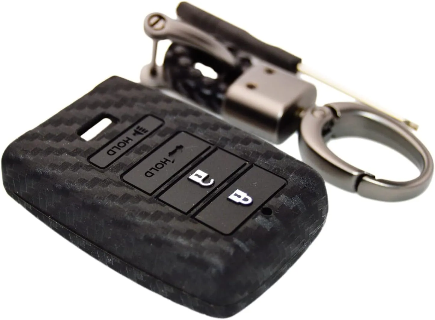 Carbon Silicone Key Fob Cover for Acura MDX RDX RLX ILX TLX 4 buttons