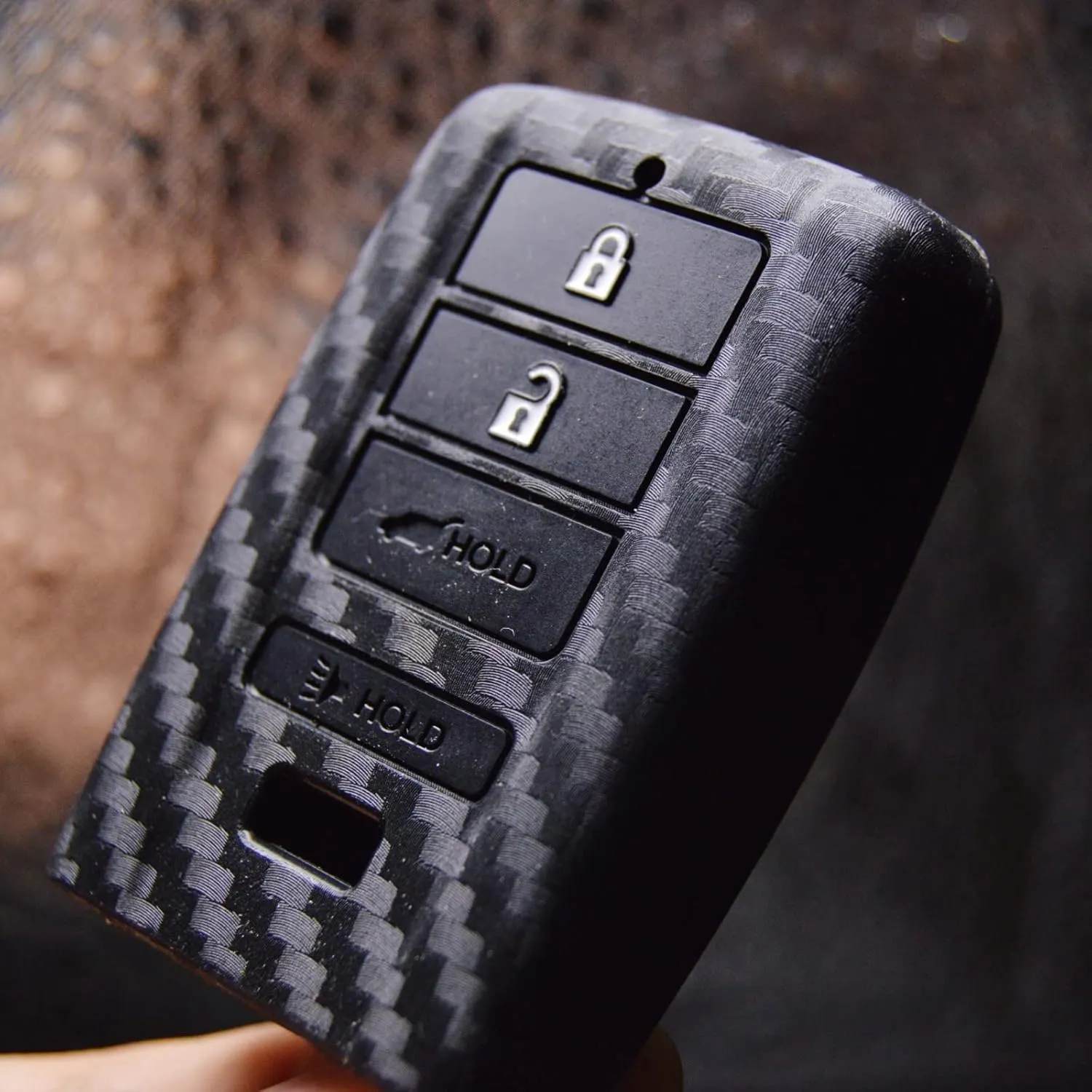 Carbon Silicone Key Fob Cover for Acura MDX RDX RLX ILX TLX 4 buttons