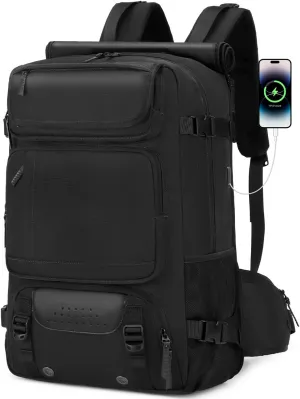 Carry on Travel Backpack for Men Airline Approved Duffle Backpack Convertible Nylon Luggage Bag Black