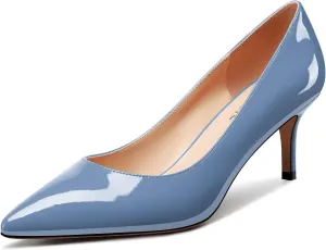Castamere Womens Slip On Low Heel Pumps Pointed Toe Basic Comfortable 6.5CM Heels