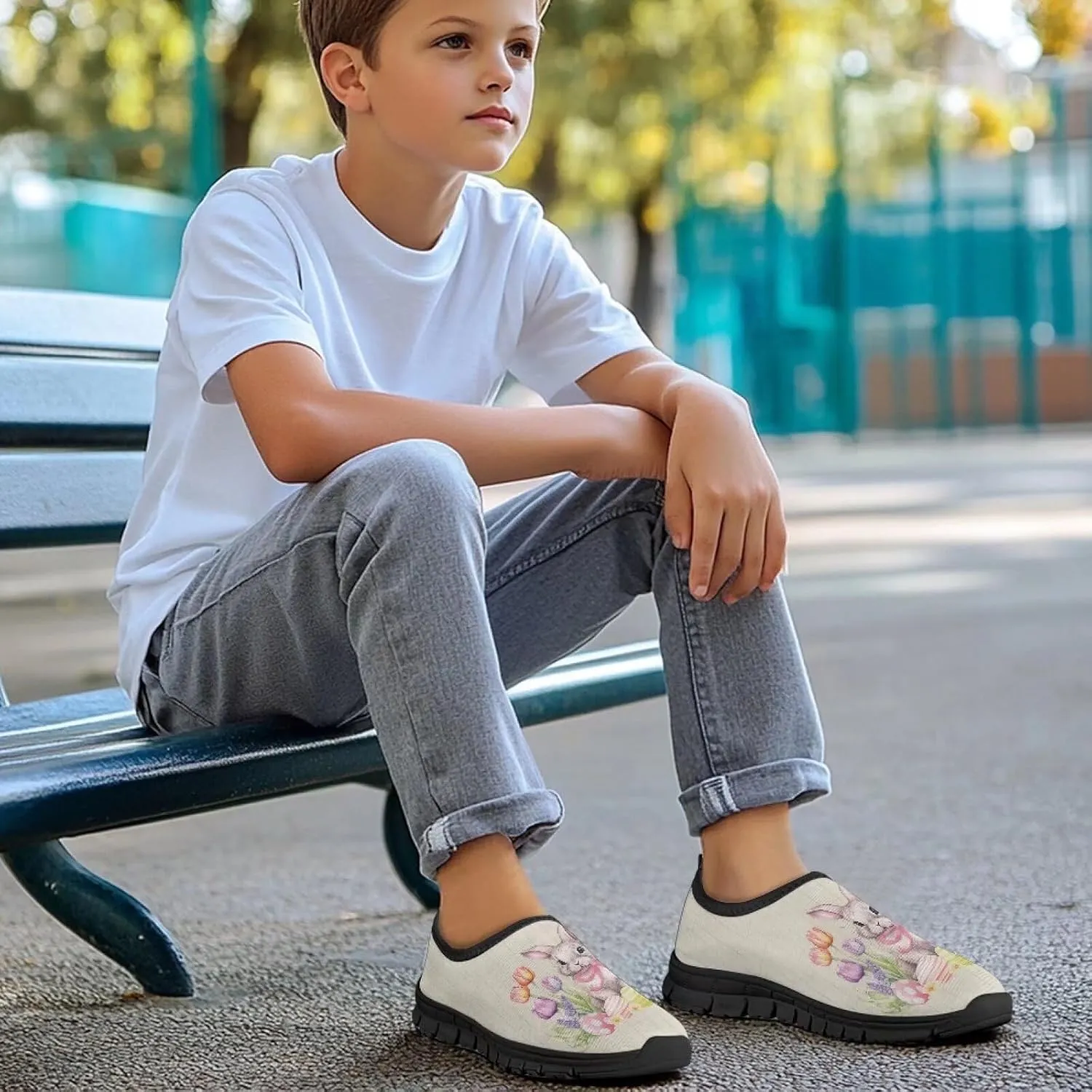 Casual Breathable Mesh Girls Boys Slip On Shoes