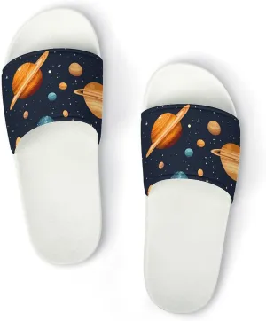 Celestial Planets Women's House Sandals Non Slide Bathroom Beach Slippers for Men