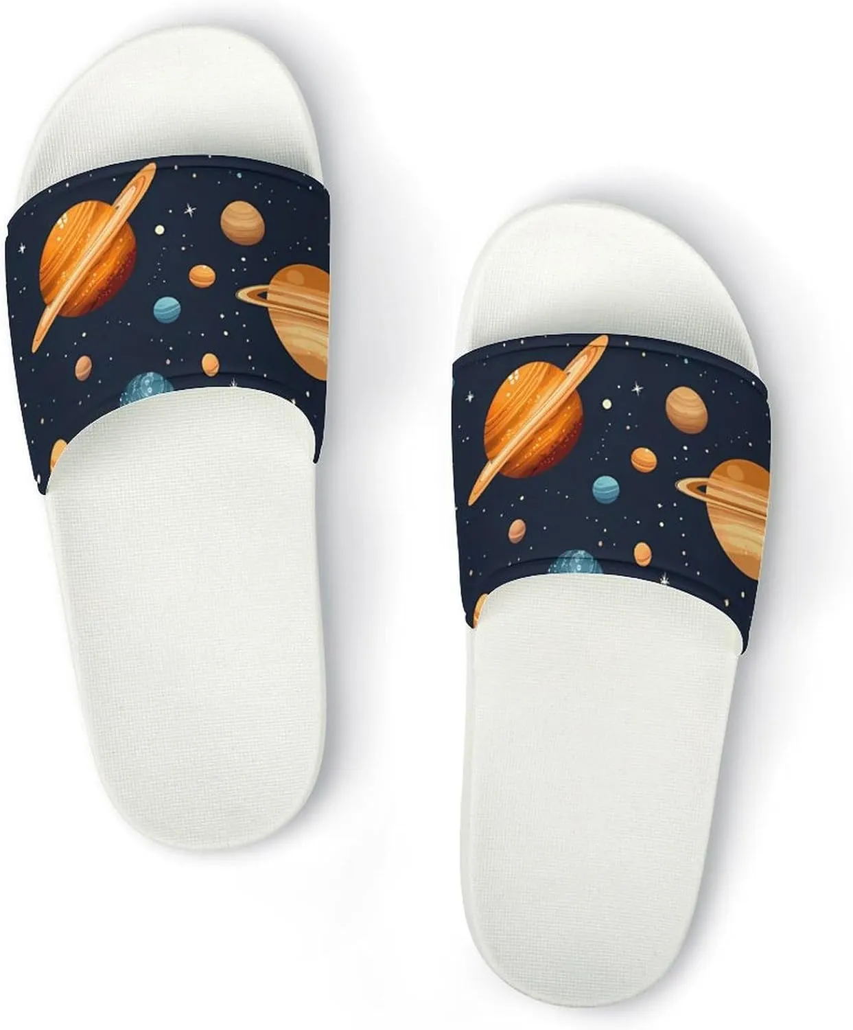 Celestial Planets Women's House Sandals Non Slide Bathroom Beach Slippers for Men