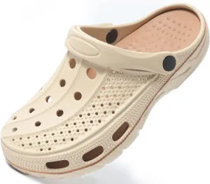 ChayChax Men's and Women's Arch Support Clogs Garden Shoes Slip-on Outdoor Beach Slippers with Removable Cushion Footbed