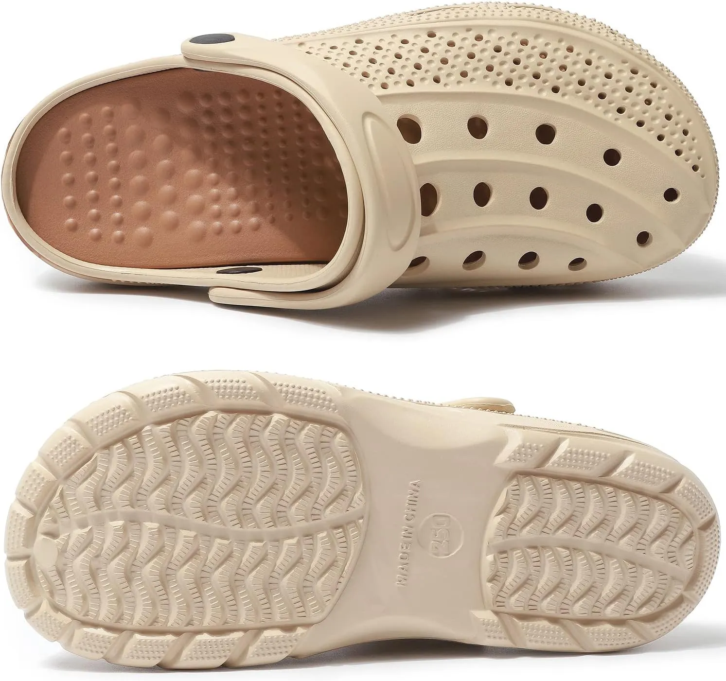 ChayChax Men's and Women's Arch Support Clogs Garden Shoes Slip-on Outdoor Beach Slippers with Removable Cushion Footbed