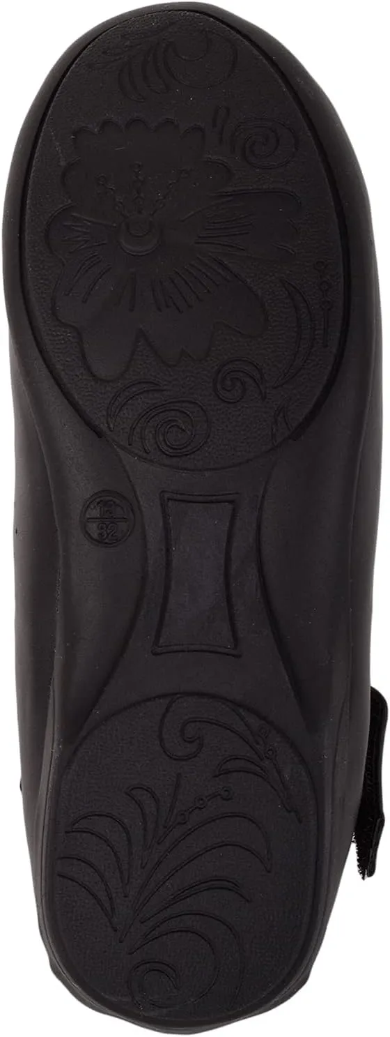 Childrens Kids Girls Slip On T-Bar Smart Formal Faux Leather School Shoes with Heart Design