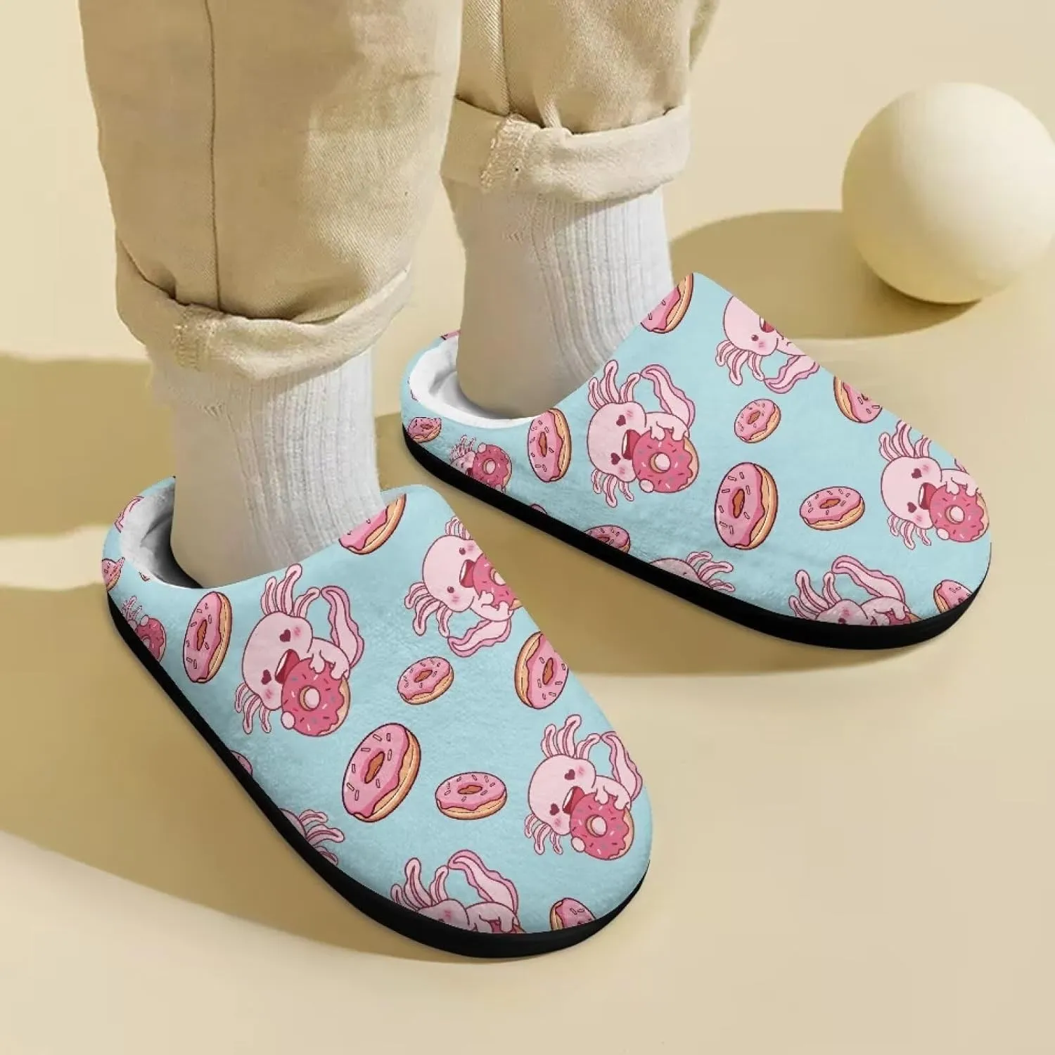 Children's Plush Slippers Fuzzy House Non-Slip Home Warm Slipper Indoor Soft Shoes with Slide-in for Winter Bedroom