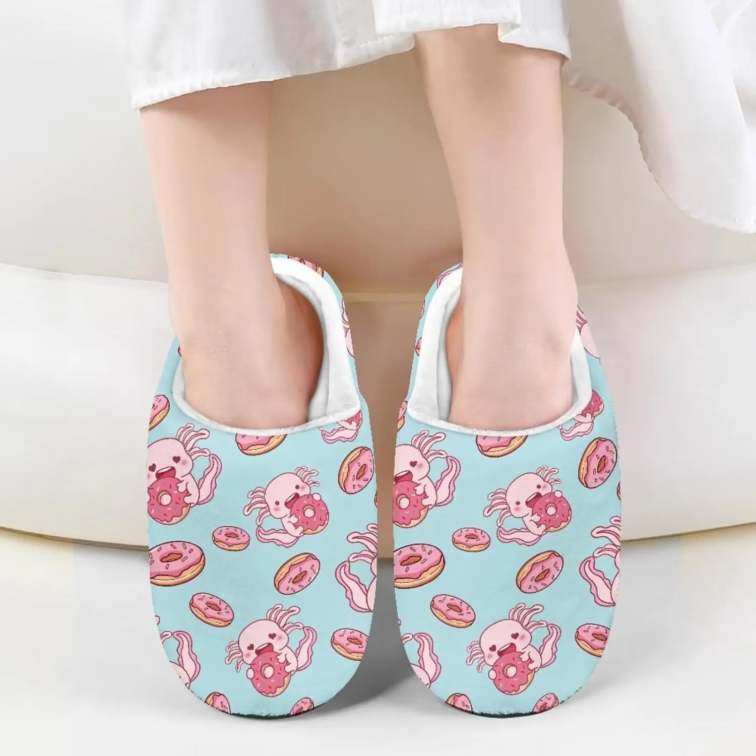 Children's Plush Slippers Fuzzy House Non-Slip Home Warm Slipper Indoor Soft Shoes with Slide-in for Winter Bedroom