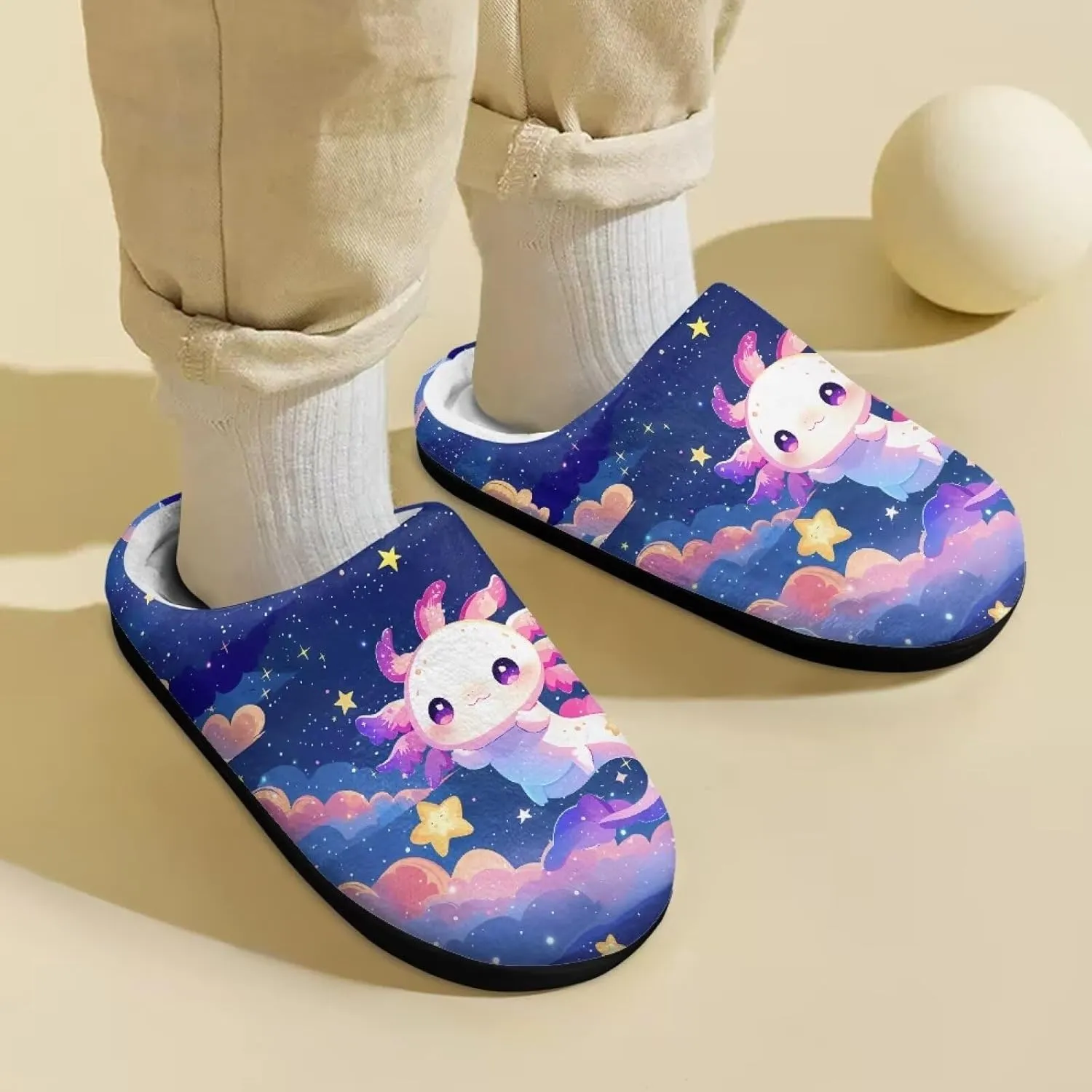 Children's Plush Slippers Fuzzy House Non-Slip Home Warm Slipper Indoor Soft Shoes with Slide-in for Winter Bedroom