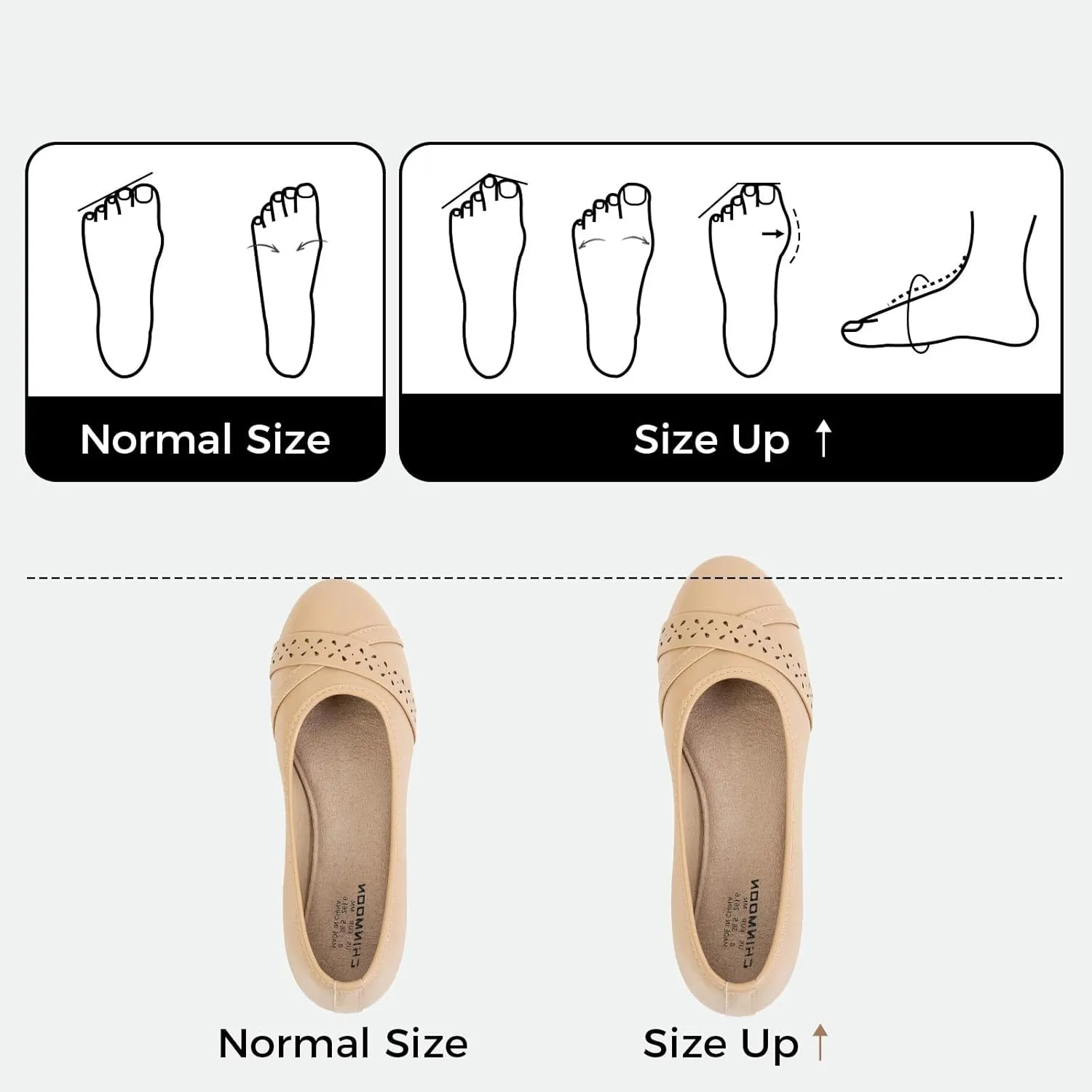 CHIN·MOON Women's Ballet Flats Comfortable Dressy Walking Dress Casual Shoes