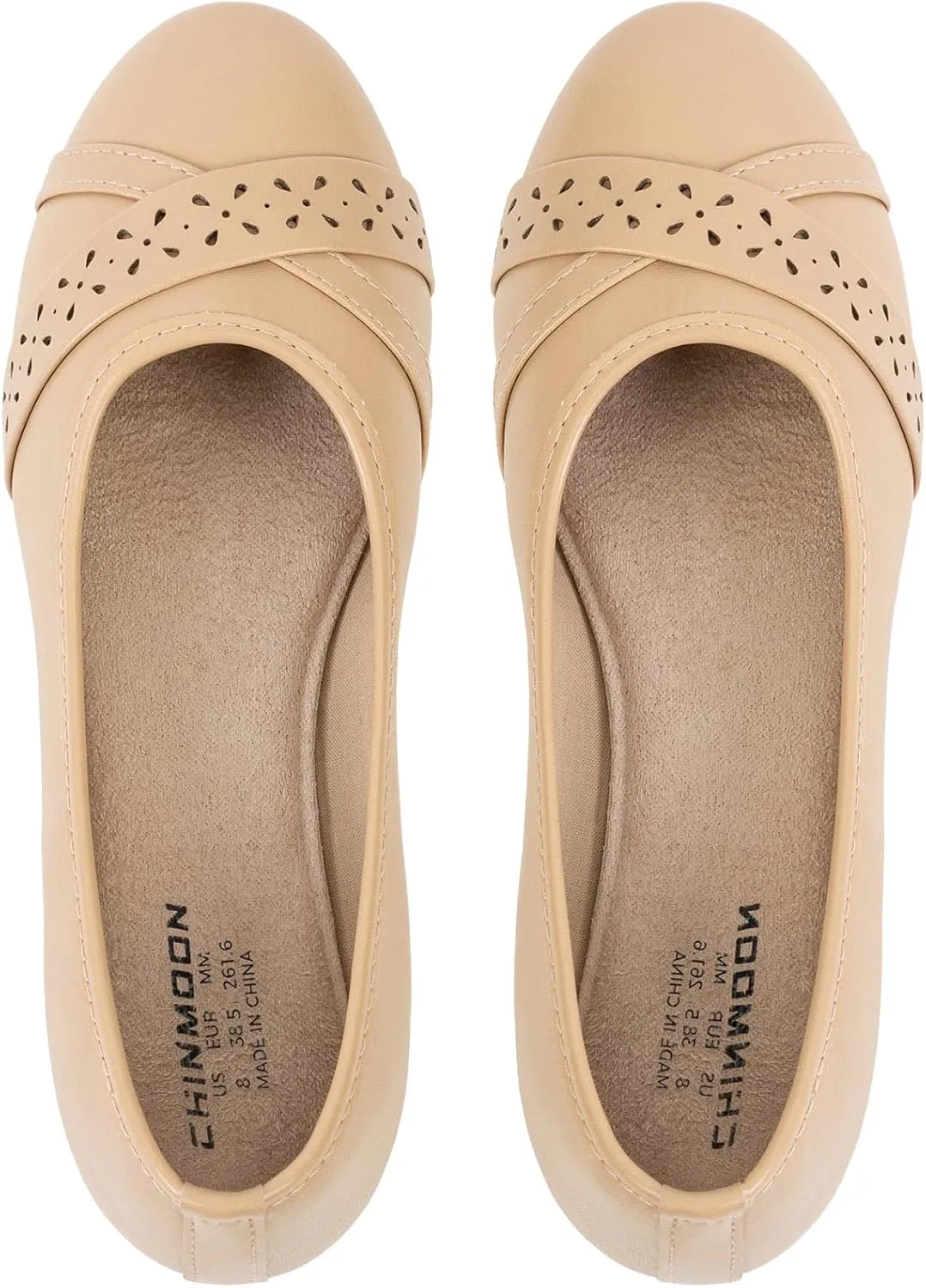 CHIN·MOON Women's Ballet Flats Comfortable Dressy Walking Dress Casual Shoes