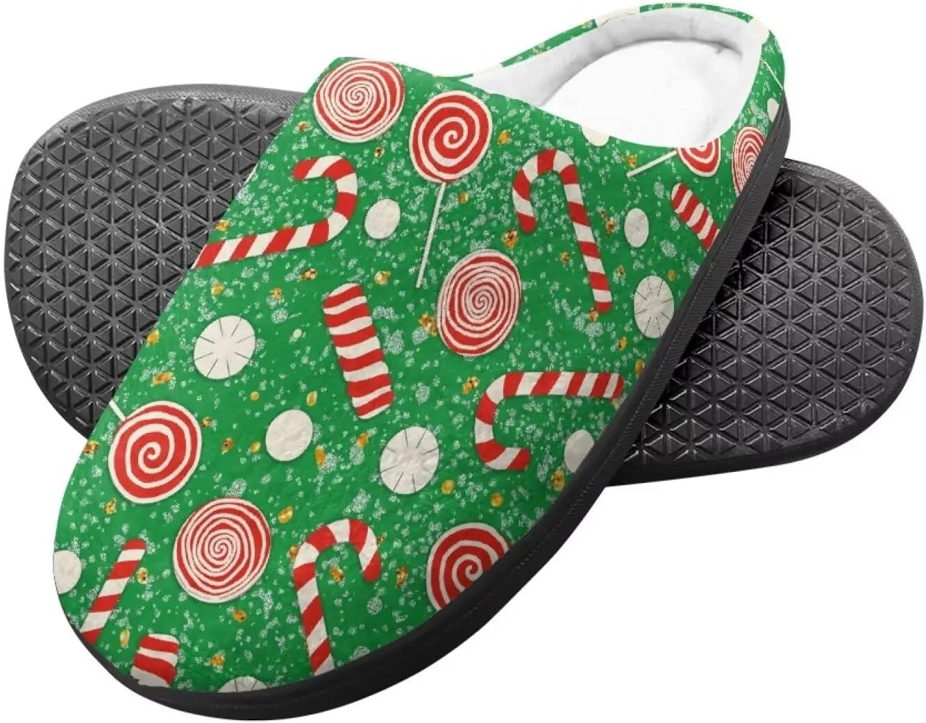 Christmas Kids Fuzzy Warm House Slippers for Girls Non Slip Rubber Sole Home Slippers for Toddlers Size 9-15
