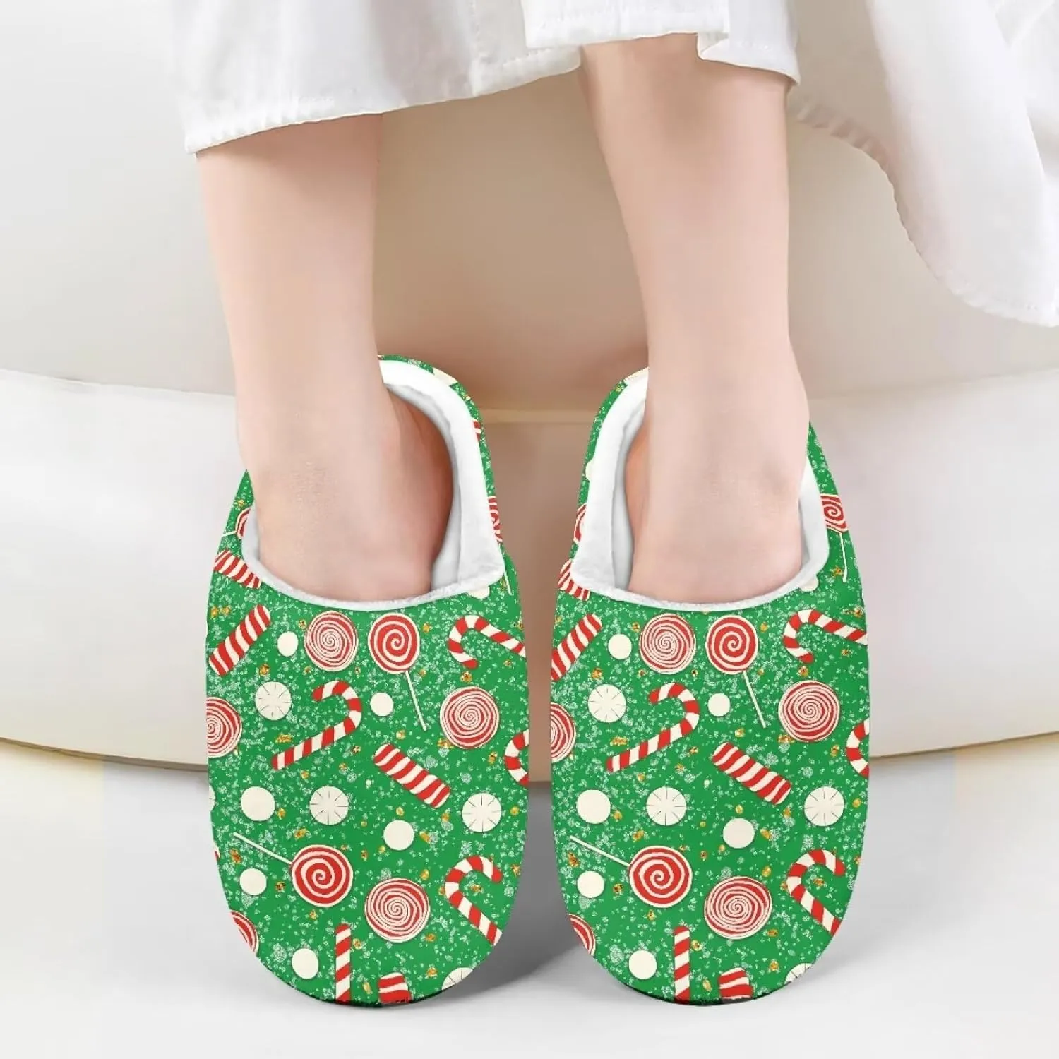 Christmas Kids Fuzzy Warm House Slippers for Girls Non Slip Rubber Sole Home Slippers for Toddlers Size 9-15