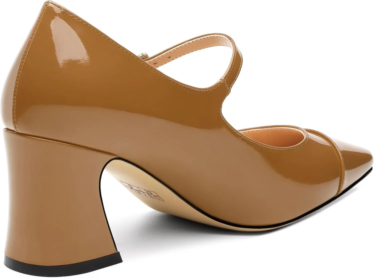 Chunky Block Heels for Women Square Patent Mary Jane Closed Toe Slip On Pumps Party Dress Wedding Shoes 2.5Inch