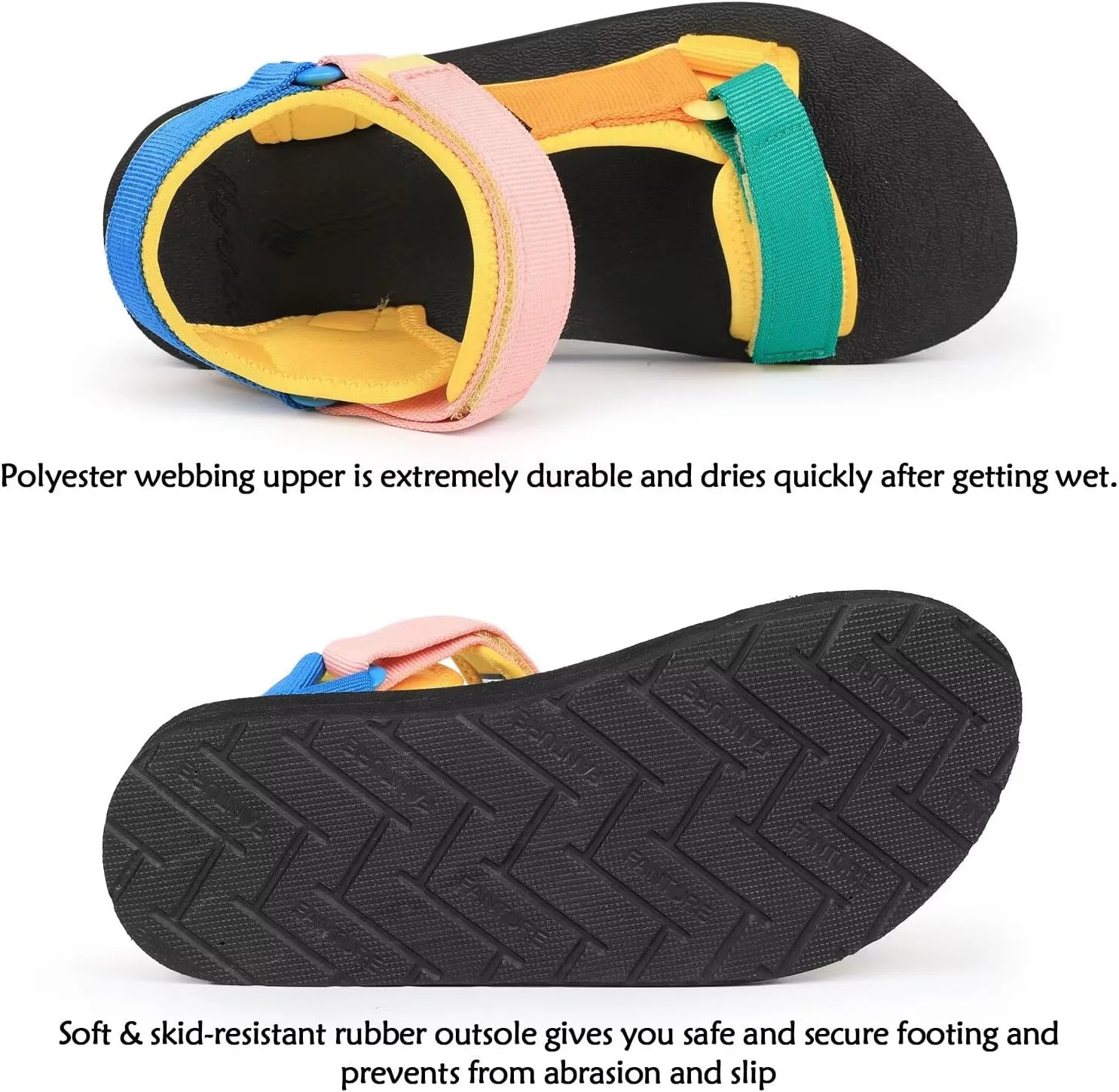 CIOR Women's Sport Sandals Hiking Sandals with Arch Support Yoga Mat Insole Outdoor Light Weight Water Shoes