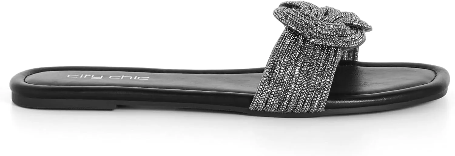 City Chic Women's Sparkle Slide Slipper