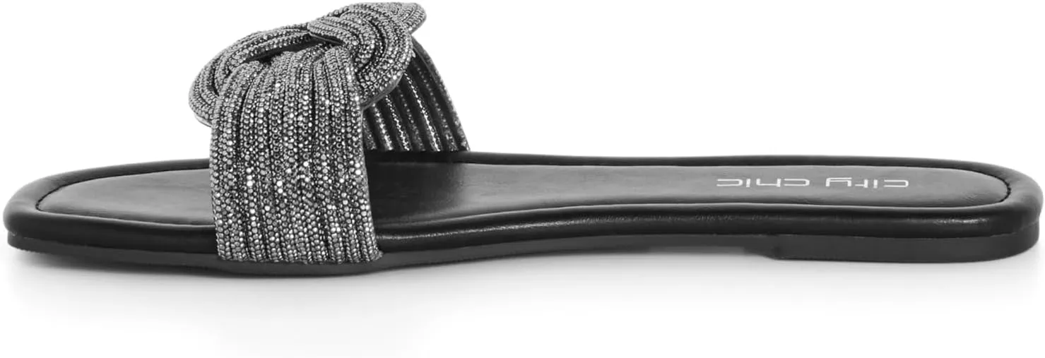 City Chic Women's Sparkle Slide Slipper