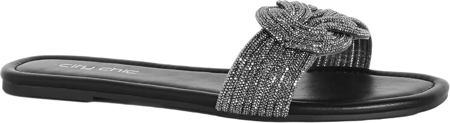 City Chic Women's Sparkle Slide Slipper