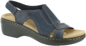 Clarks Merliah Style Heeled Sandal, Navy Leather, 10 Medium