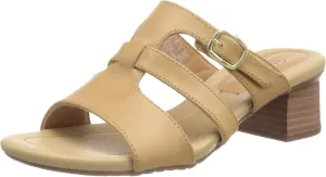 Clarks Women's Desirae Palm Heel Sandal, Light Tan Lea, 7.5