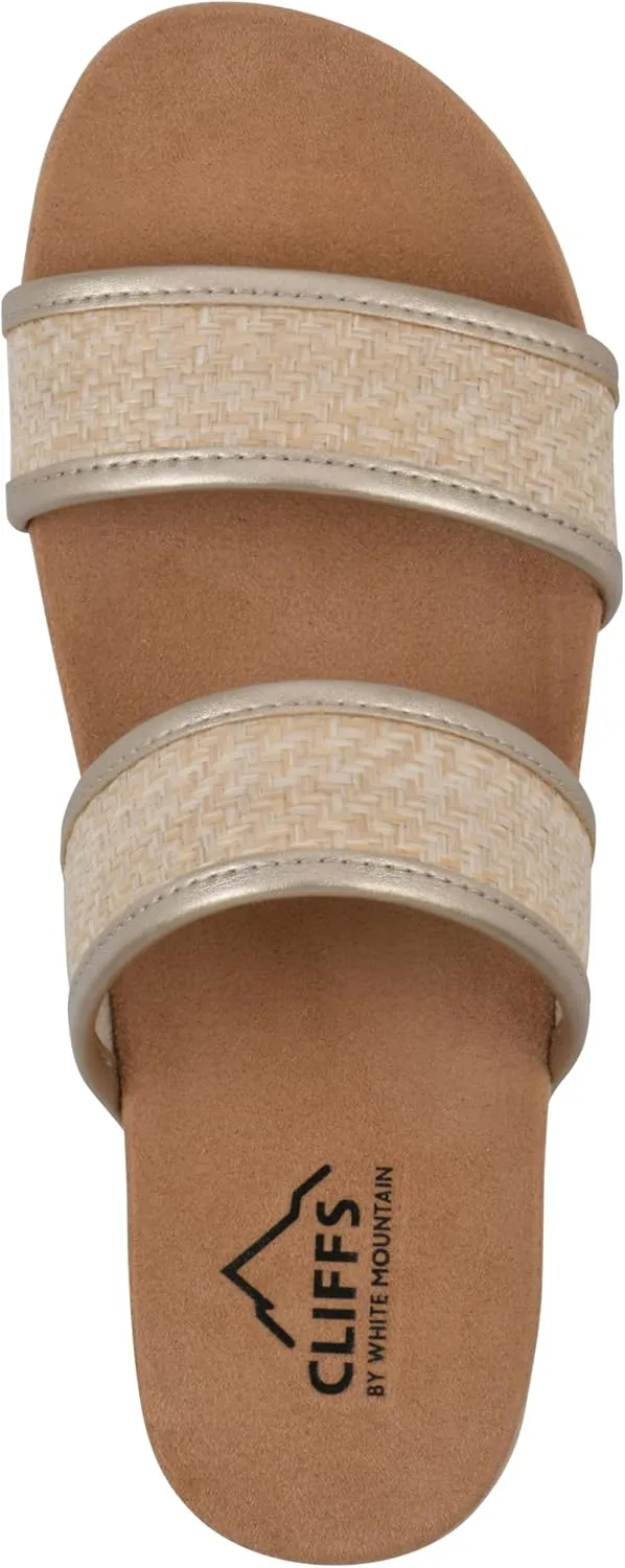 CLIFFS BY WHITE MOUNTAIN Women's Tropical Double Strap Slide Sandal