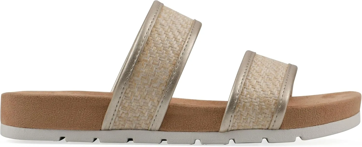 CLIFFS BY WHITE MOUNTAIN Women's Tropical Double Strap Slide Sandal