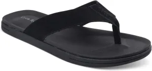 CLUBROOM Mens Black Padded Riley Round Toe Slip On Flip Flop Sandal 13 M