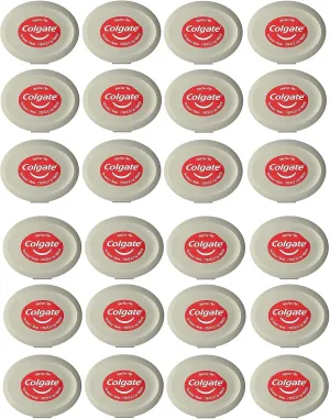 Colgate Waxed Dental Floss for Improved Mouth Health Small Travel Size 3 Yards (2.7 Meters) - Pack of 24