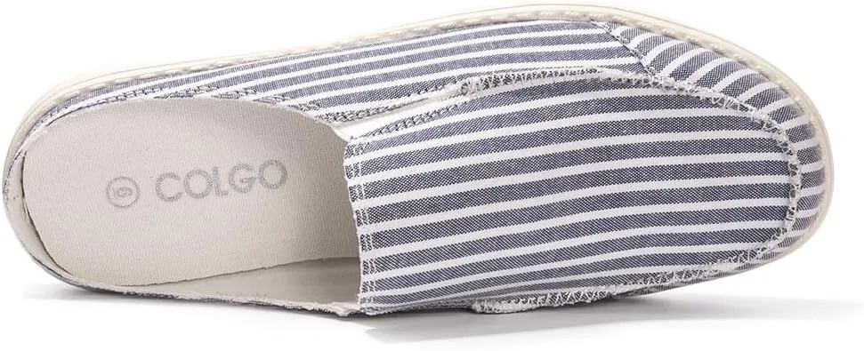 Colgo Womens Mules Shoes, Comfortable Slip on Canvas Shoes for Women
