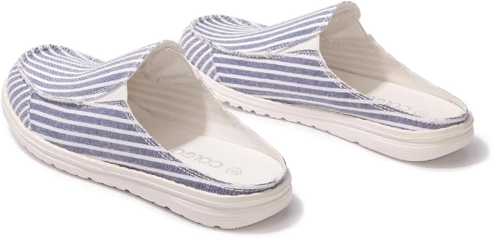 Colgo Womens Mules Shoes, Comfortable Slip on Canvas Shoes for Women