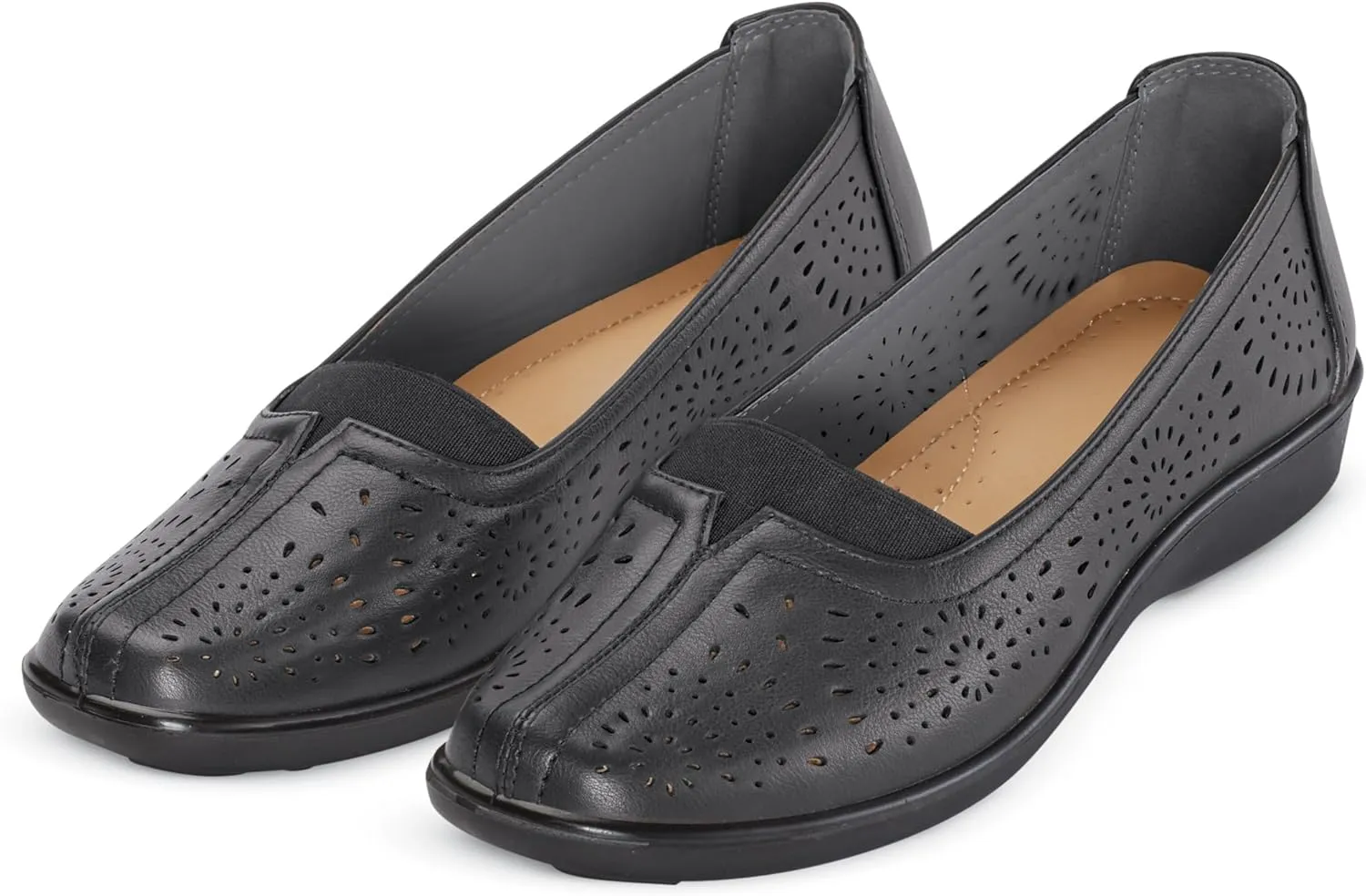 Collections Etc Stylish Slip-On Comfort Shoes with Padded Insoles