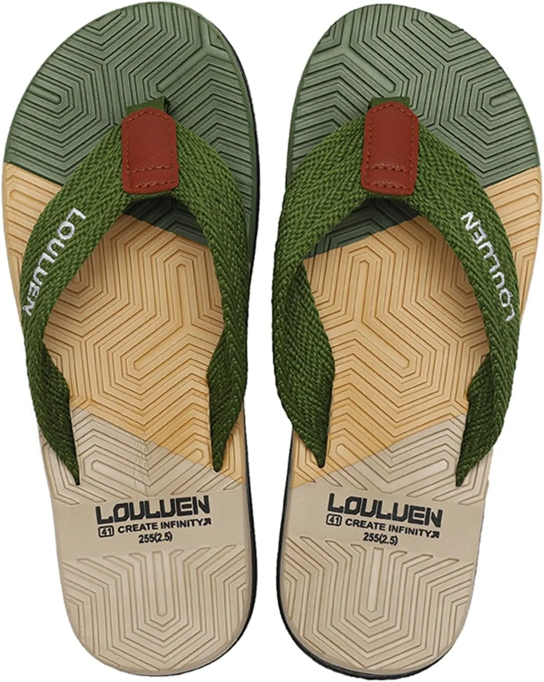 Color Block Men's Flip Flops | Beach Sandals with Anti-slip Sole | Summer Slip-on Slippers