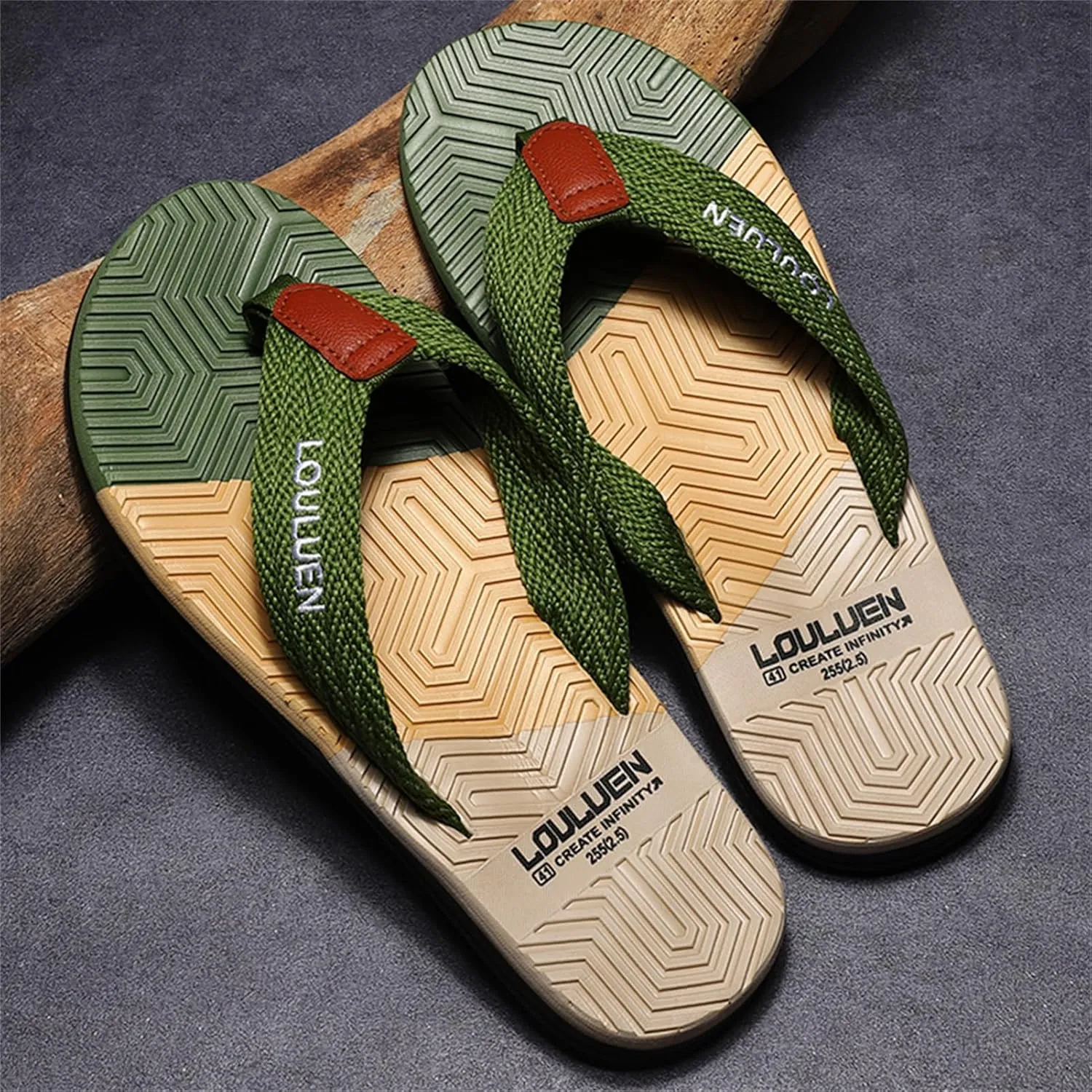Color Block Men's Flip Flops | Beach Sandals with Anti-slip Sole | Summer Slip-on Slippers