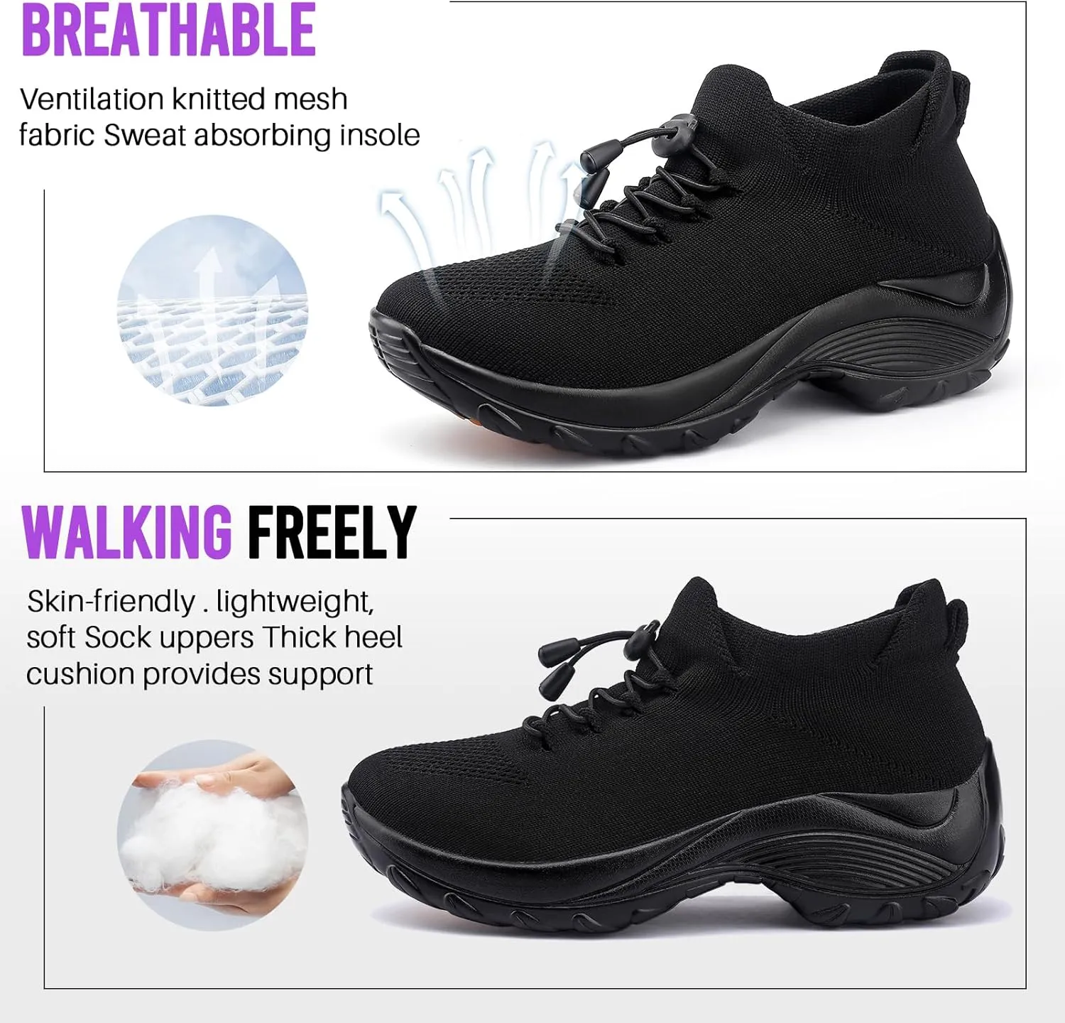 Comfortable Breathable Women Walking Shoes Slip on Trainers Women's Orthopedic Casual Ladies Shoe Thick Bottom
