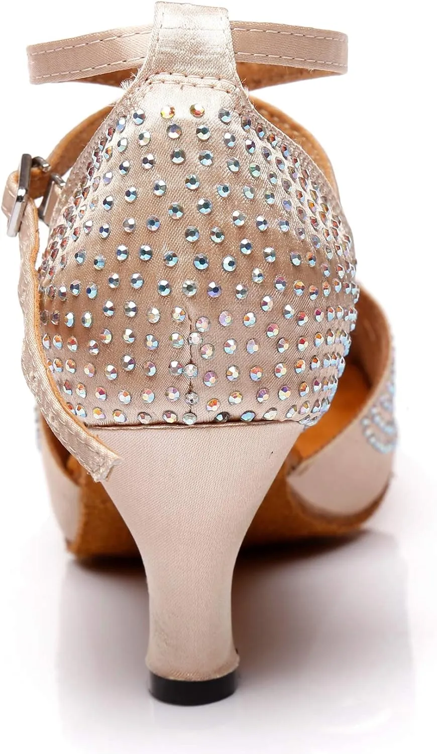 Comfortable Dancing Heels for Women Satin Party Wedding Sandals with Rhinestone