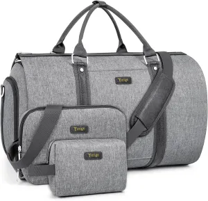 Convertible Garment Duffle Bags for Travel - Carry on Garment Bag for Men Women Large Travel Duffel Bag with Crossbody Bag 4pcs Set, 2 in 1 Hanging Suit Dress Clothes Travel Bag