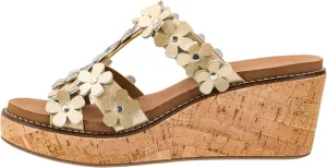 Corkys Footwear Mic Drop 2.5-inch Strappy Wedge Sandals - Floral Strap Details & Comfortable EVA Insoles
